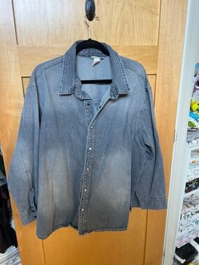 H&M Faded Gray Button-Down Denim Shirt